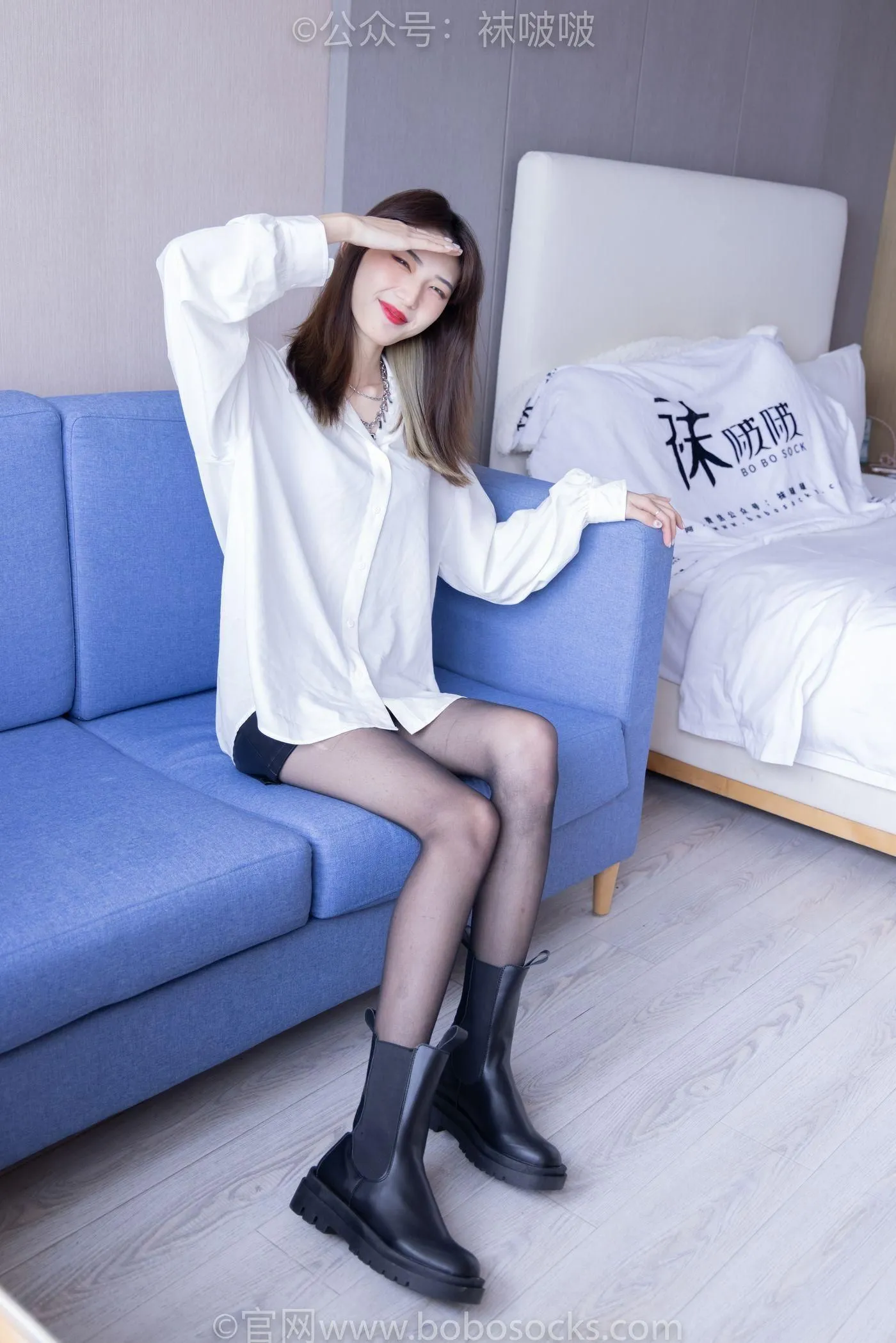 [BoBoSocks袜啵啵]NO.046 枫枫-短靴、黑丝 [135P]插图1